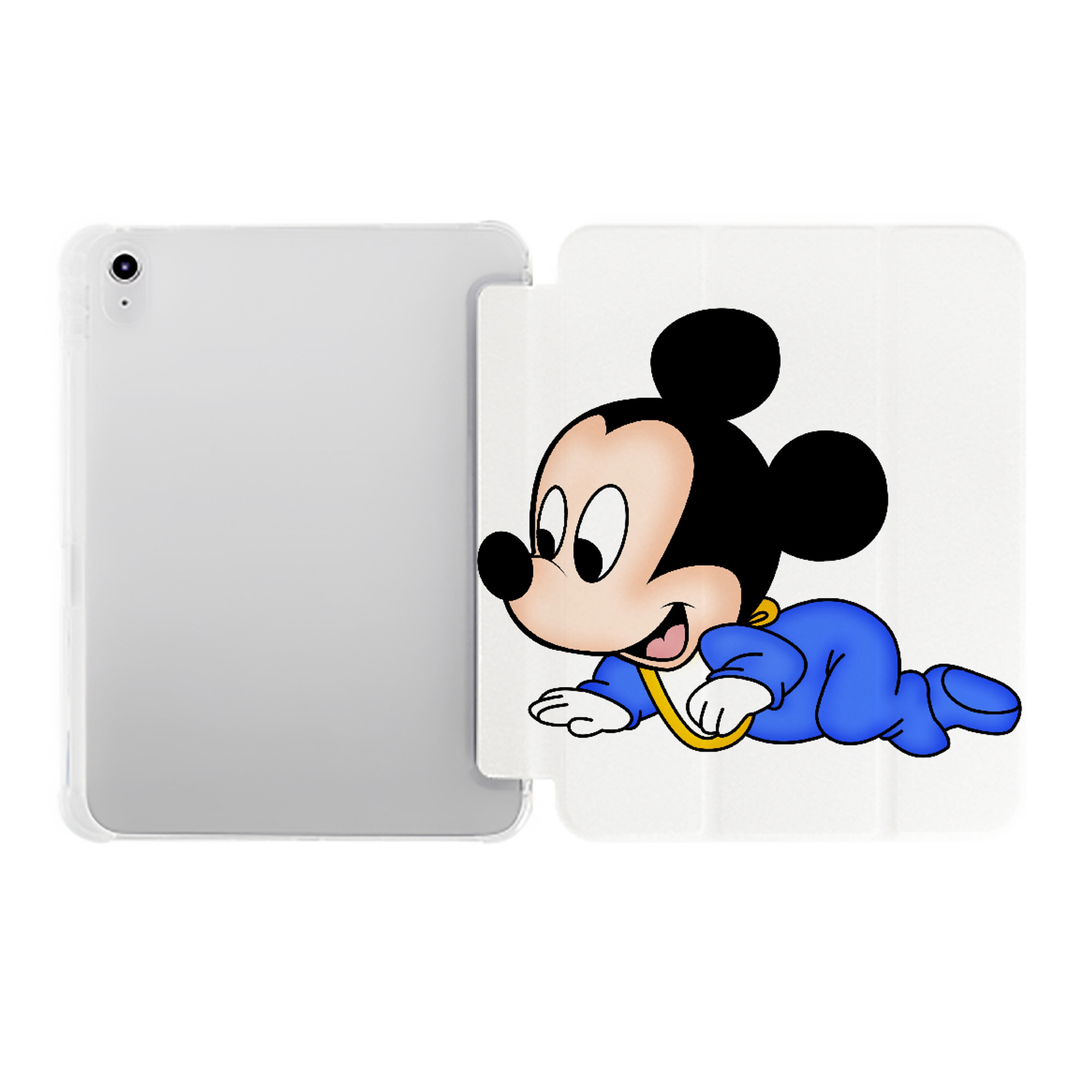 （画像用） ミッキーマウス Mickey Mouse IPad ケース ペン収納付き 三つ折りスタンド PUレザー×シリコン 対応機種9.5/10.5/10.9インチ